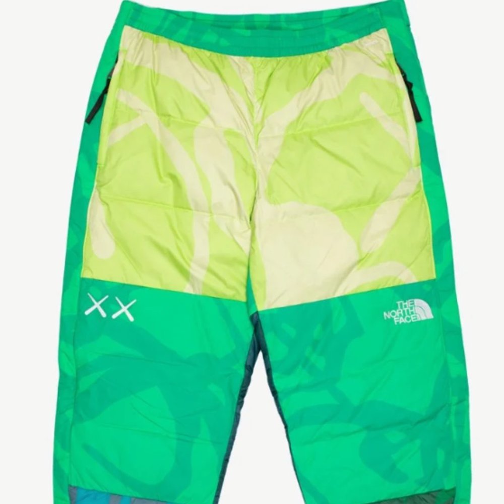 KAWS The North Face Retro 1996 Nuptse Pants Safety Green Large TNF Ski Snowboard